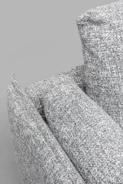 Fashion KARE Design Sofa 3-osobowa w kolorze szarym nogi stalowe czarne 230 cm - KARE