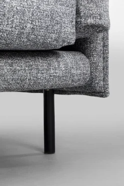 Fashion KARE Design Sofa 3-osobowa w kolorze szarym nogi stalowe czarne 230 cm - KARE