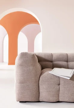 Outlet KARE Design Sofa pikowana 3-osobowa jasnobrązowa 240 cm - KARE