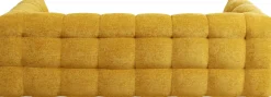 Discount KARE Design Sofa pikowana 3-osobowa żółta 240 cm - KARE