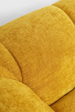 Discount KARE Design Sofa pikowana 3-osobowa żółta 240 cm - KARE
