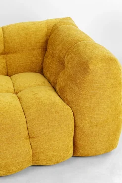 Discount KARE Design Sofa pikowana 3-osobowa żółta 240 cm - KARE