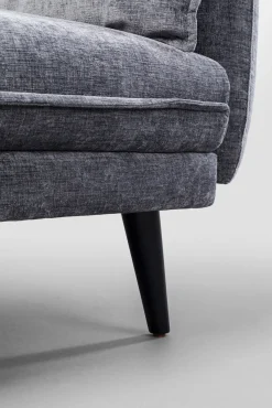 Discount KARE Design Sofa rozkładana do salonu szara nogi czarne drewniane 216 cm - KARE