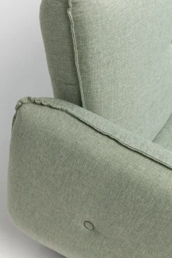 Discount KARE Design Sofa rozkładana z podłokietnikami 222x86 cm jasnozielona na brązowych nóżkach - KARE