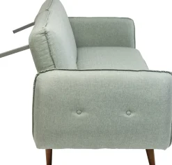 Discount KARE Design Sofa rozkładana z podłokietnikami 222x86 cm jasnozielona na brązowych nóżkach - KARE