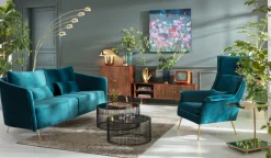 Fashion KARE Design Sofa Vegas Forever 232x90 cm turkusowa - KARE