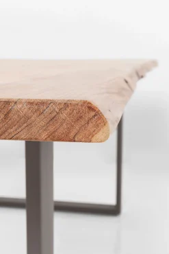 Sale KARE Design Stół 6-8 osobowy do loftu naturalny drewniany blat akacja czarne metalowe nogi 160x80 cm  - KARE