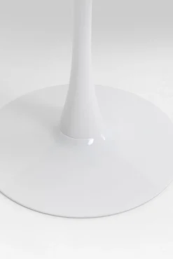 Fashion KARE Design Stół do jadalni biały blat MDF imitacja marmuru noga biała stalowa Ø110 cm - KARE