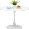 Fashion KARE Design Stół do jadalni biały blat MDF noga stalowa Ø110 cm - KARE
