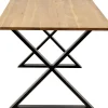 Hot KARE Design Stół do jadalni blat drewno dębowe olejowane nogi krzyżowe czarne stalowe 200x100 cm - KARE
