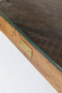 New KARE Design Stół do jadalni blat drewno i szkło nogi złote 180x90 cm - KARE