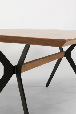 Online KARE Design Stół do jadalni blat fornirowany orzech nogi czarne stalowe 200x90 cm - KARE