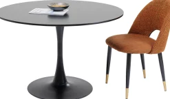 Best KARE Design Stół do jadalni czarny blat MDF noga stalowa Ø110 cm - KARE