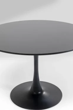 Best KARE Design Stół do jadalni czarny blat MDF noga stalowa Ø110 cm - KARE