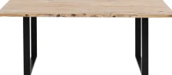 Clearance KARE Design Stół do loftu 6-8 osobowy blat z drewna akacjowego nogi czarne stalowe 180x90 cm  - KARE
