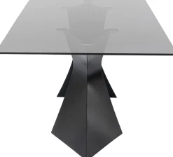 Sale KARE Design Stół Gloria 200x100 cm blat szklany przydymiony - nogi czarne - KARE