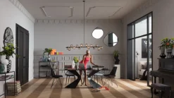 Sale KARE Design Stół Gloria 200x100 cm blat szklany przydymiony - nogi czarne - KARE