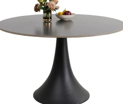 Outlet KARE Design Stół Grande Possibilita Ø120 cm czarny - blat marmur - KARE
