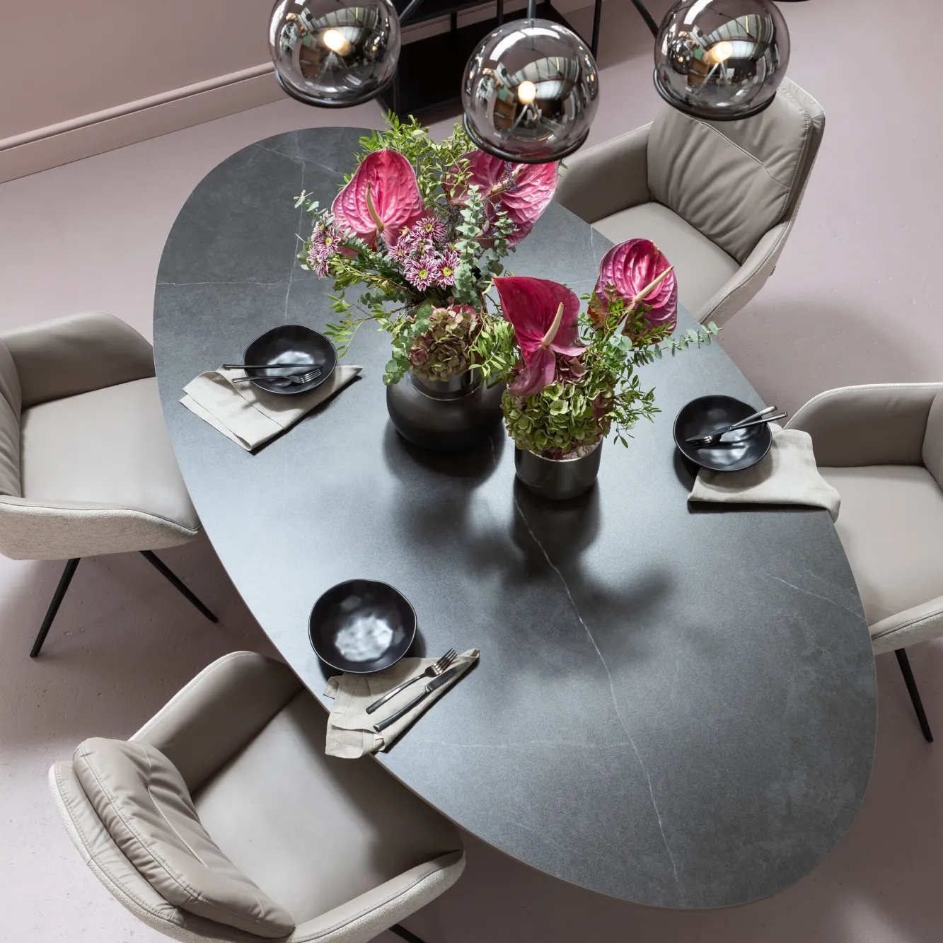 Online KARE Design Stół Grande Possibilita 220x120 cm czarny - blat marmur - KARE