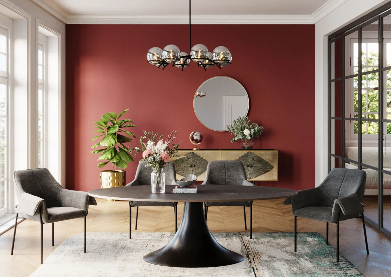 Online KARE Design Stół Grande Possibilita 220x120 cm czarny - blat marmur - KARE