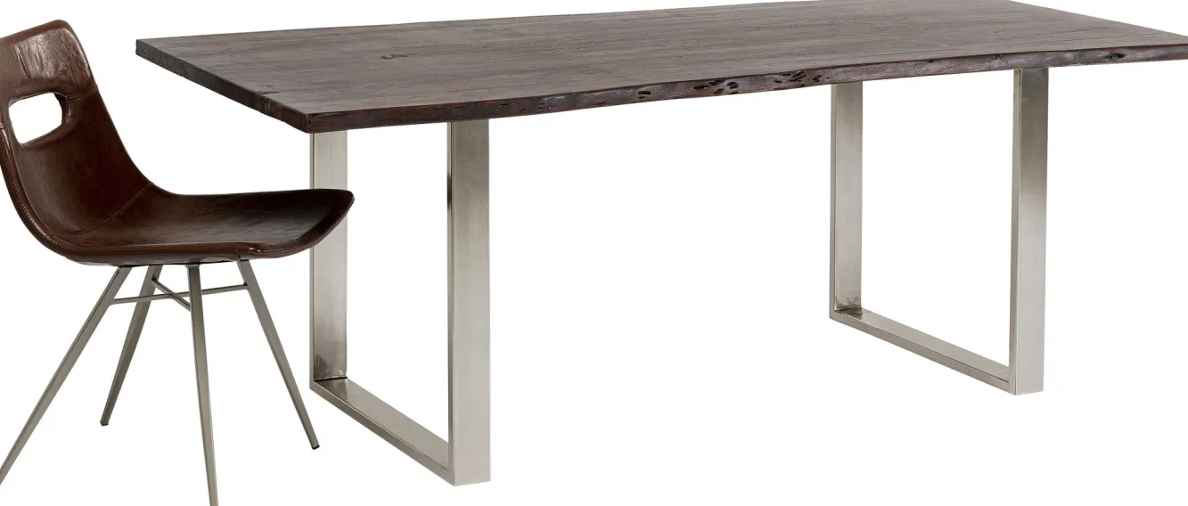 Best KARE Design Stół Harmony Walnut 200x100 cm akacja nogi chromowe matowe - KARE