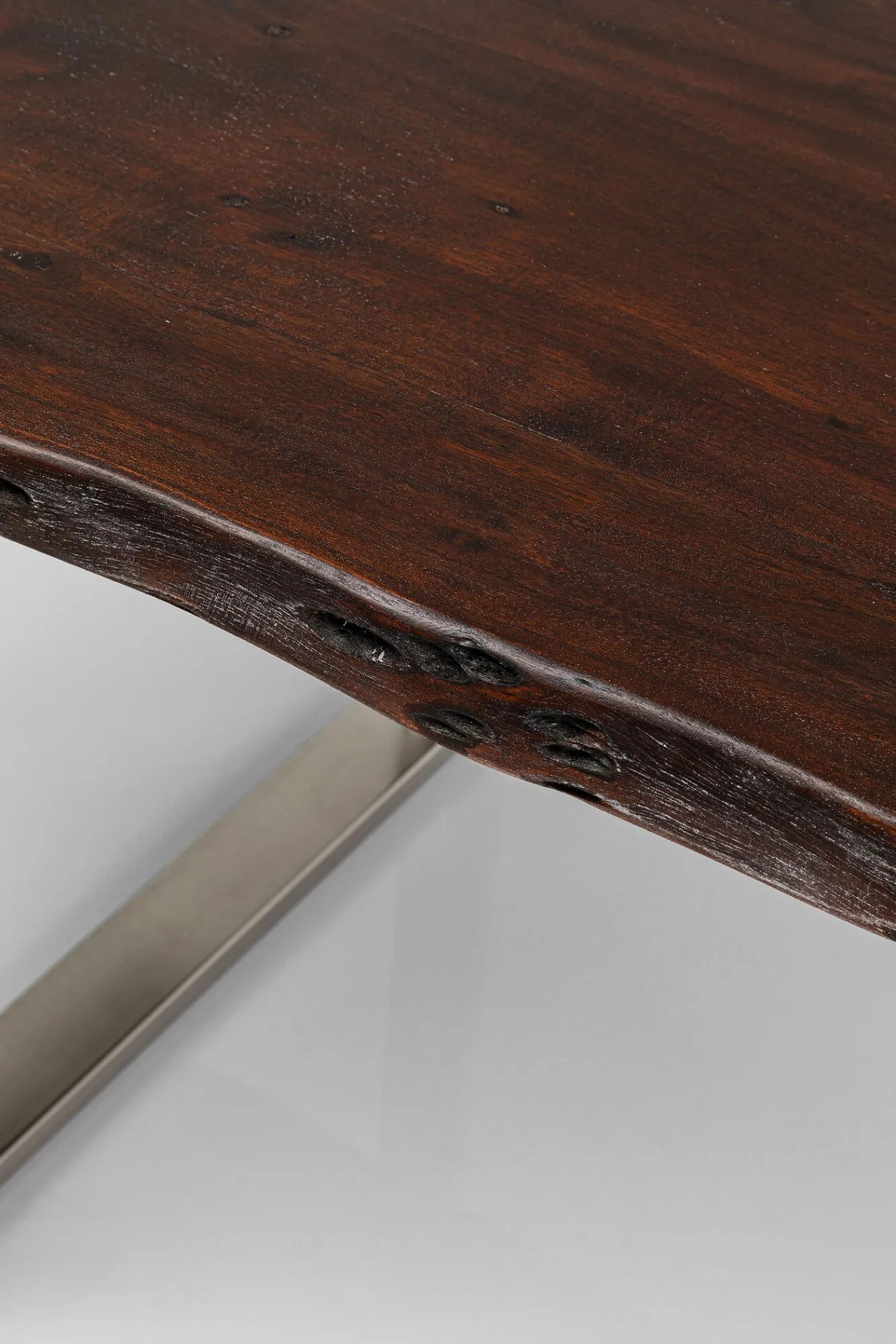 Best KARE Design Stół Harmony Walnut 200x100 cm akacja nogi chromowe matowe - KARE