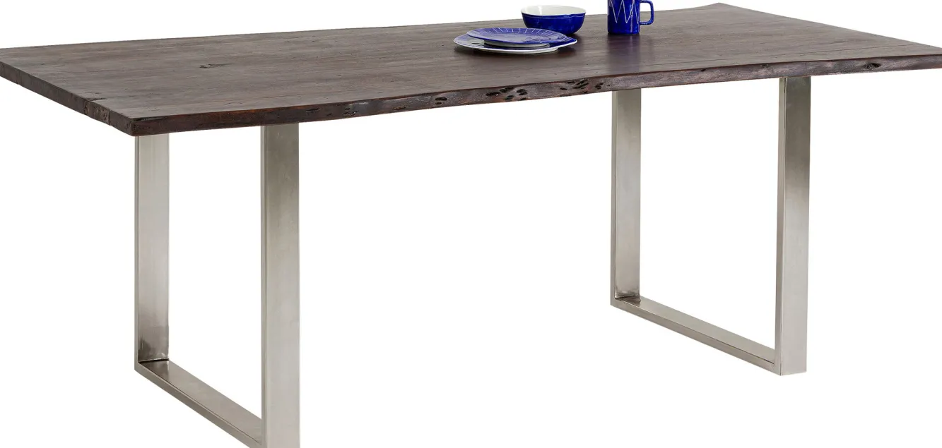 Best KARE Design Stół Harmony Walnut 200x100 cm akacja nogi chromowe matowe - KARE