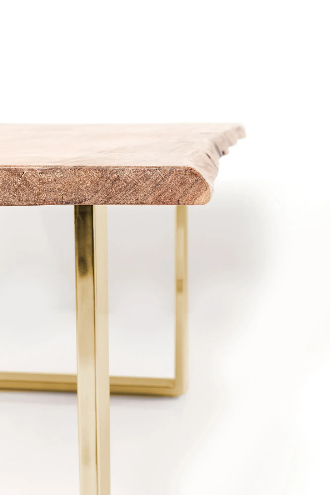 Fashion KARE Design Stół Harmony 160x80 cm akacja - nogi złote - KARE