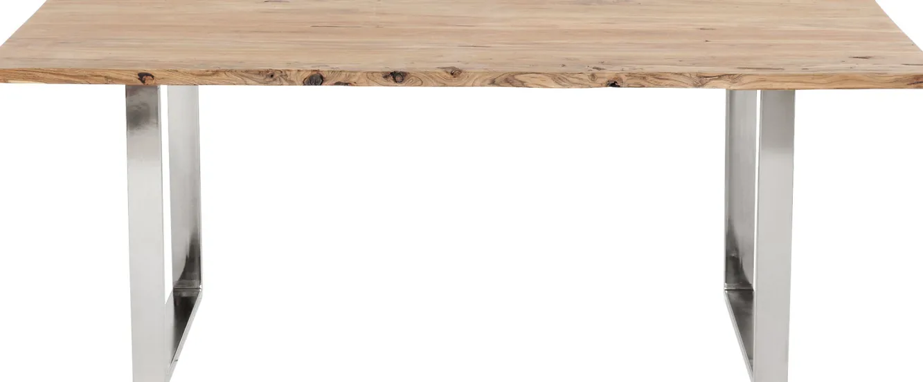Discount KARE Design Stół Harmony 180x90 cm akacja nogi chromowe matowe - KARE