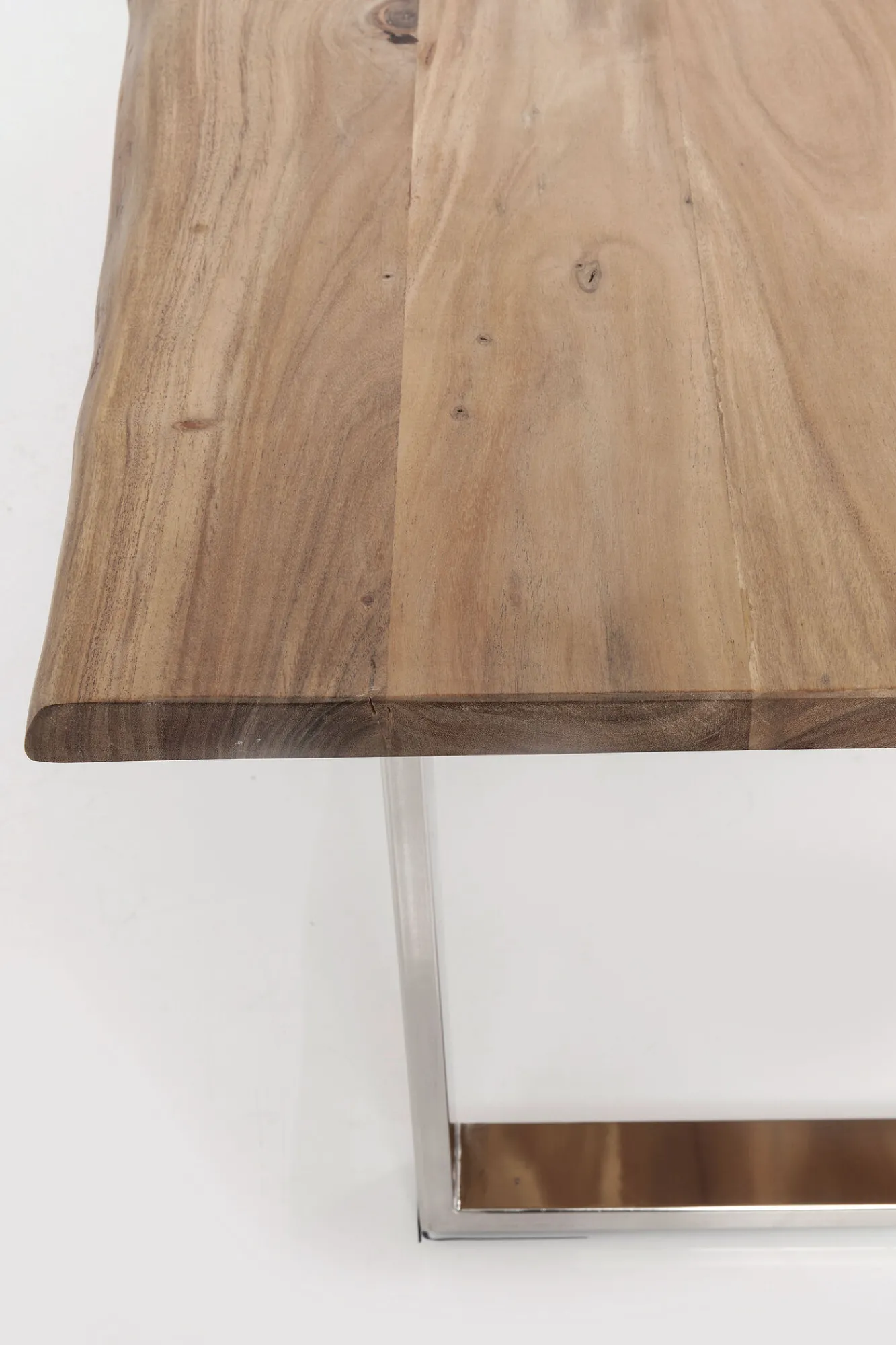 Discount KARE Design Stół Harmony 180x90 cm akacja nogi chromowe matowe - KARE