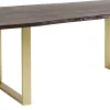 Hot KARE Design Stół Harmony 160x80 cm ciemnobrązowy - nogi złote - KARE
