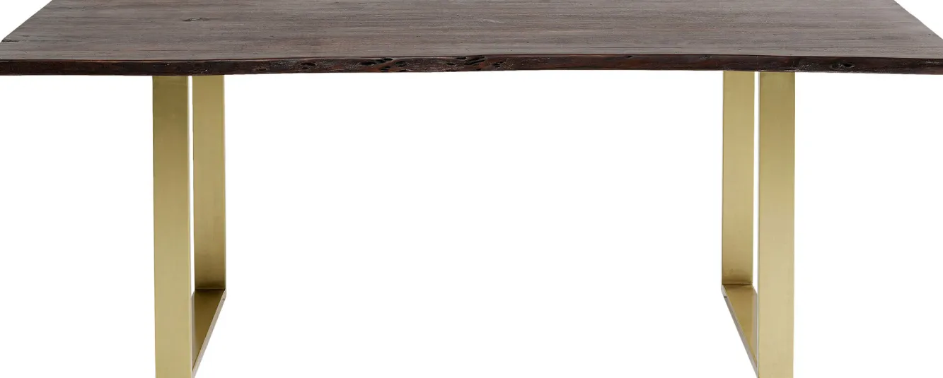 Hot KARE Design Stół Harmony 180x90 cm ciemnobrązowy - nogi złote - KARE
