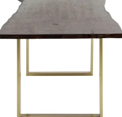 Hot KARE Design Stół Harmony 180x90 cm ciemnobrązowy - nogi złote - KARE