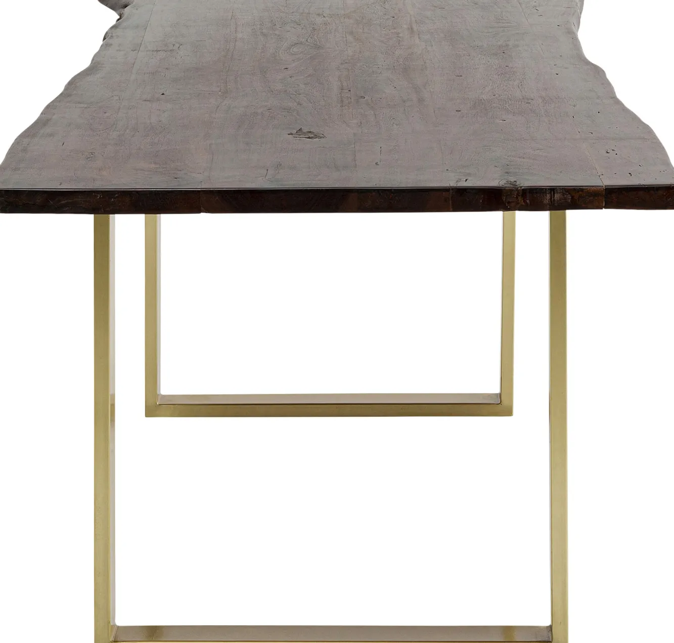 Hot KARE Design Stół Harmony 180x90 cm ciemnobrązowy - nogi złote - KARE