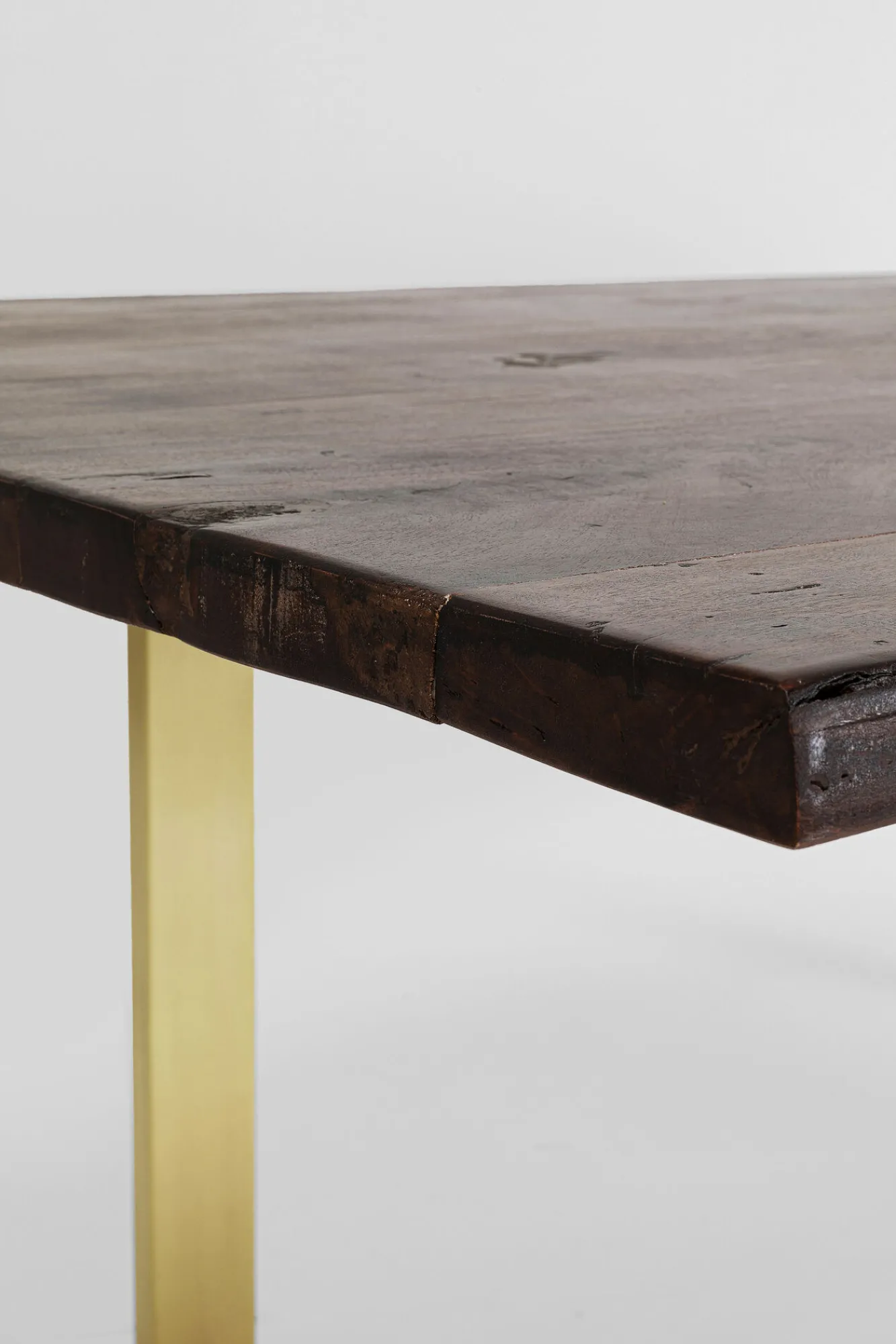 Hot KARE Design Stół Harmony 180x90 cm ciemnobrązowy - nogi złote - KARE