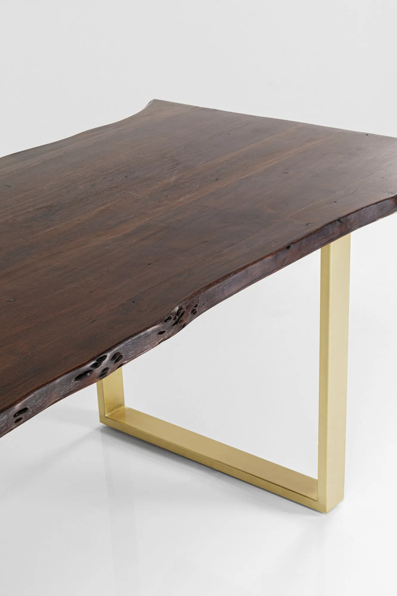 Hot KARE Design Stół Harmony 180x90 cm ciemnobrązowy - nogi złote - KARE