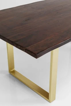 Hot KARE Design Stół Harmony 180x90 cm ciemnobrązowy - nogi złote - KARE