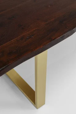 Hot KARE Design Stół Harmony 180x90 cm ciemnobrązowy - nogi złote - KARE