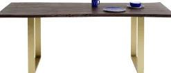 Hot KARE Design Stół Harmony 180x90 cm ciemnobrązowy - nogi złote - KARE