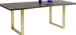 Hot KARE Design Stół Harmony 180x90 cm ciemnobrązowy - nogi złote - KARE