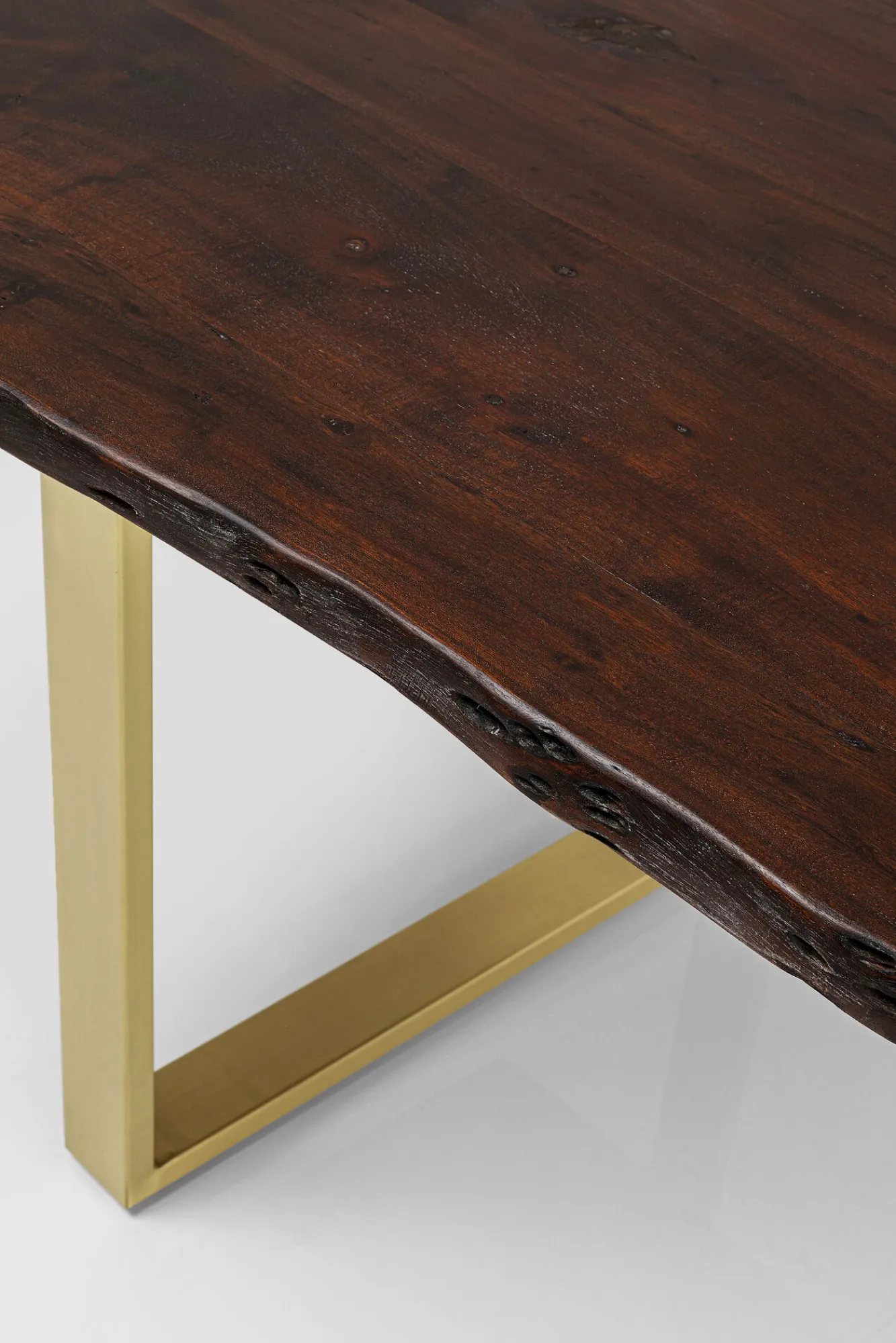 Hot KARE Design Stół Harmony 180x90 cm ciemnobrązowy - nogi złote - KARE