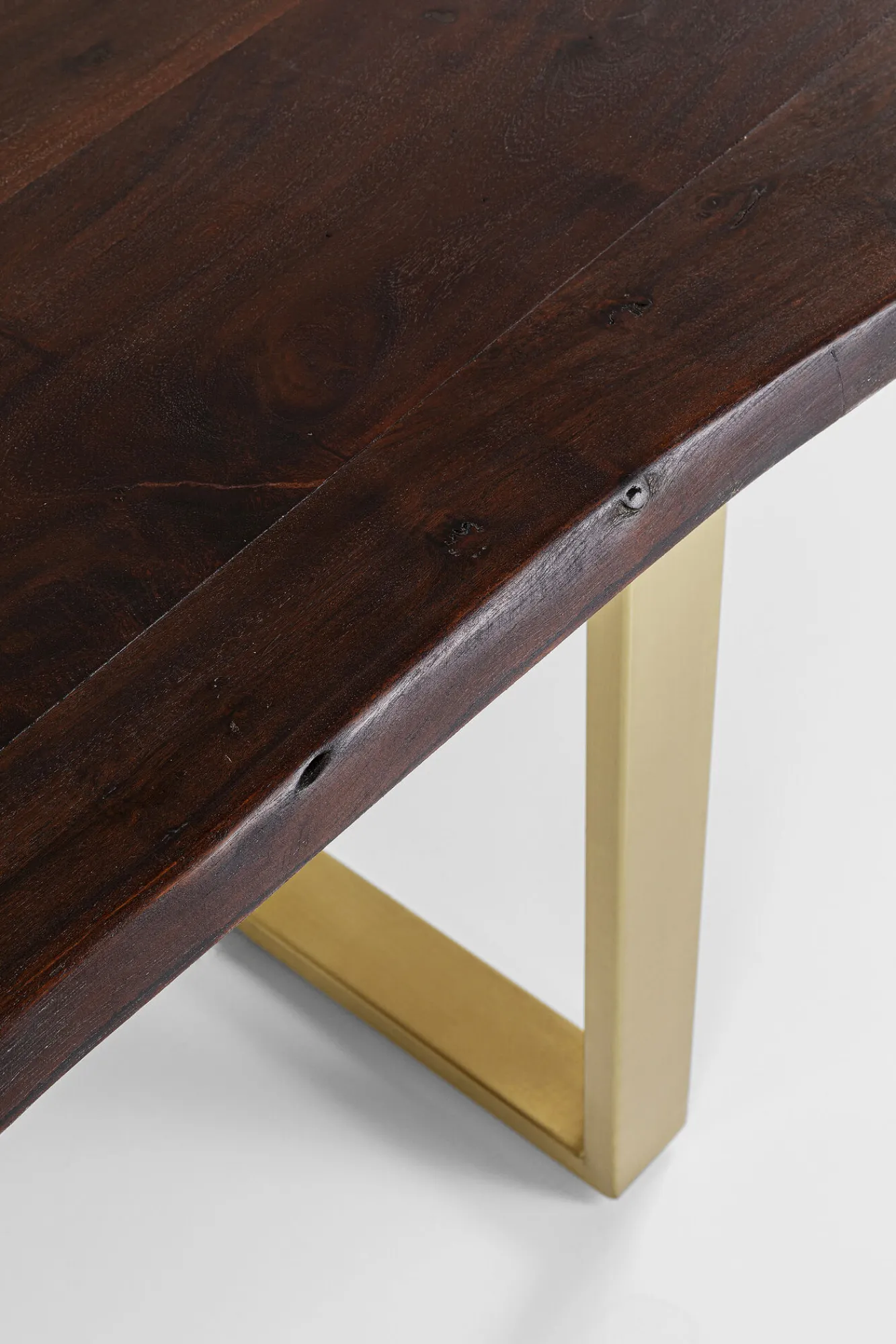 Hot KARE Design Stół Harmony 180x90 cm ciemnobrązowy - nogi złote - KARE