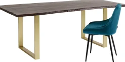 Clearance KARE Design Stół Harmony 200x100 cm ciemnobrązowy - nogi złote - KARE