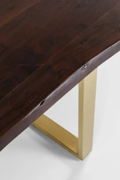 Clearance KARE Design Stół Harmony 200x100 cm ciemnobrązowy - nogi złote - KARE