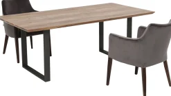 Sale KARE Design Stół industrialny do jadani z drewnianym blatem i metalowymi szarymi nogami 160x80 cm - KARE