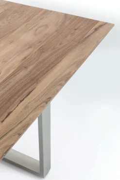 Sale KARE Design Stół industrialny do jadani z drewnianym blatem i metalowymi szarymi nogami 160x80 cm - KARE