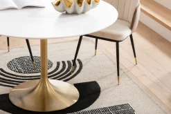 Online KARE Design Stół Invitation Ø120 cm biały - podstawa złota - KARE