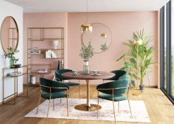 Fashion KARE Design Stół Invitation Ø120 cm orzech - podstawa złota - KARE