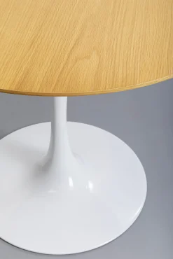 Clearance KARE Design Stół Invitation Set Ø90 cm naturalny noga biała - KARE