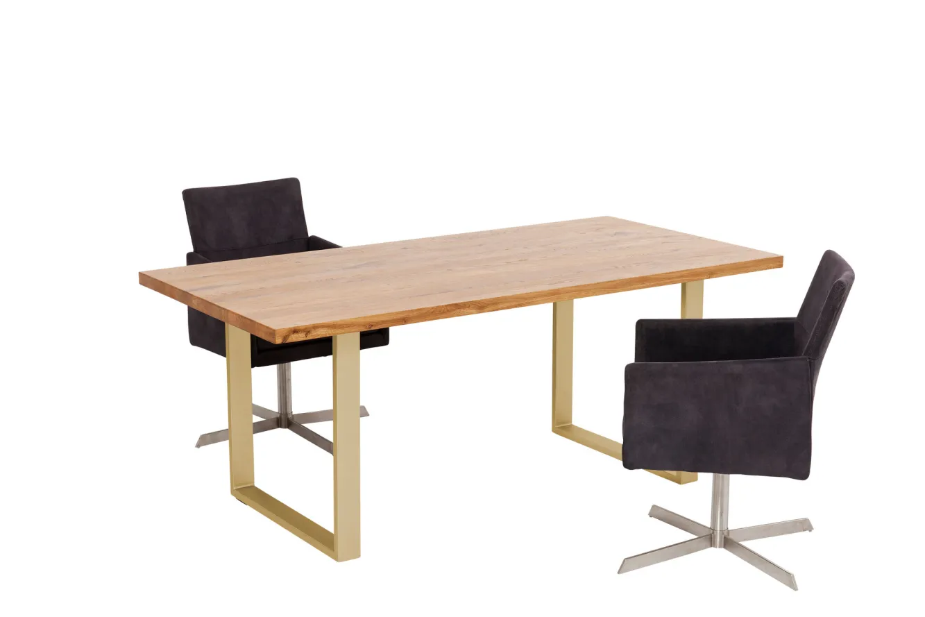 Best KARE Design Stół Jackie 160x80 cm dąb - nogi złote - KARE